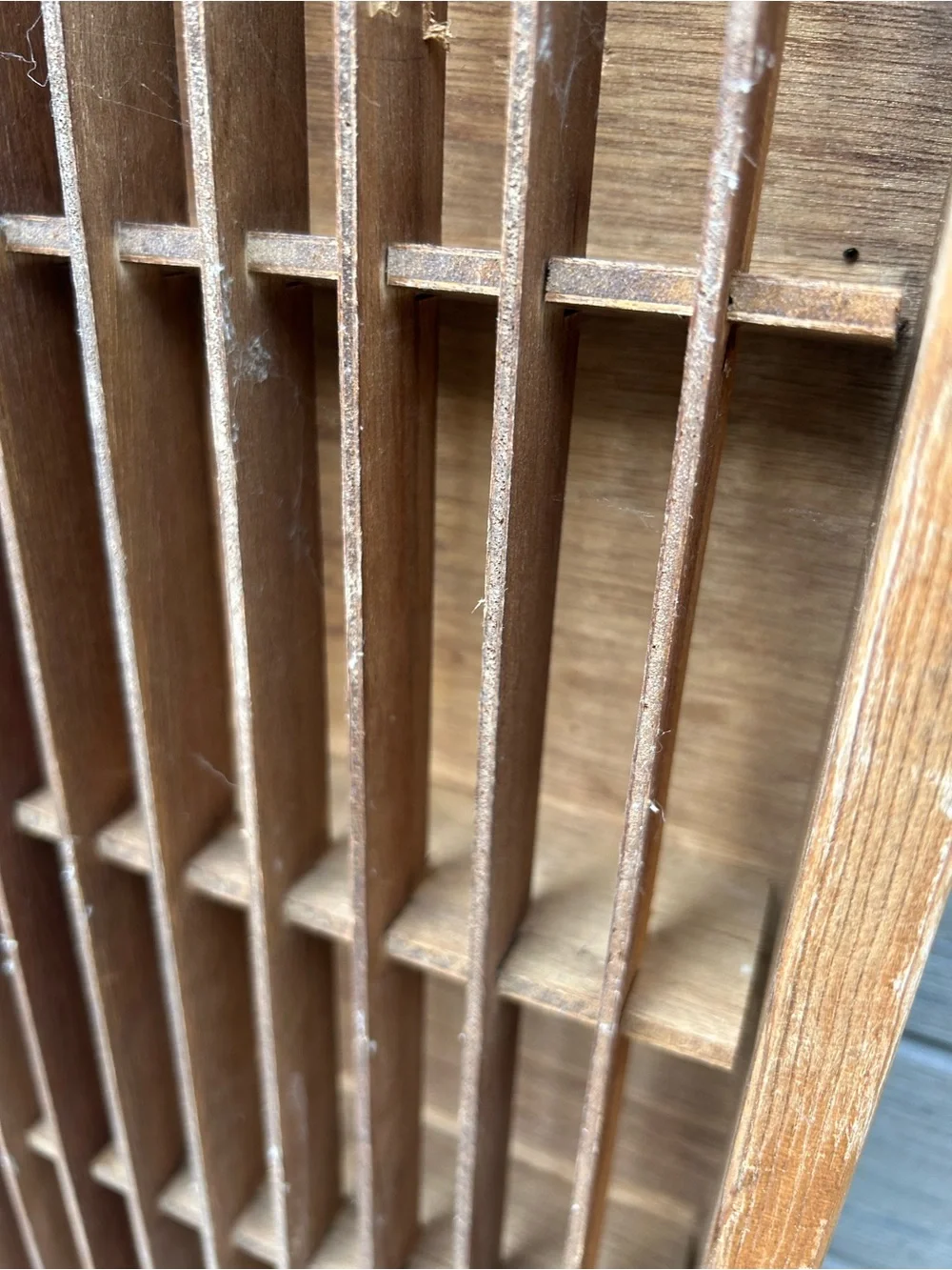 2 Vintage NAPA VALLEY wooden wall-mounted cassette tape storage racks